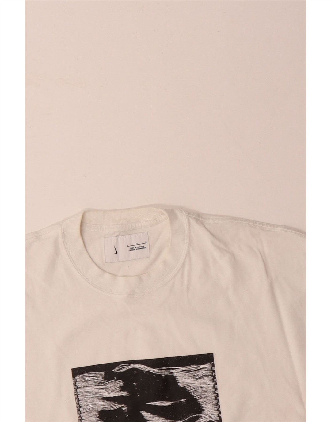 NIKE Camiseta gráfica para hombre Top grande de algodón blanco