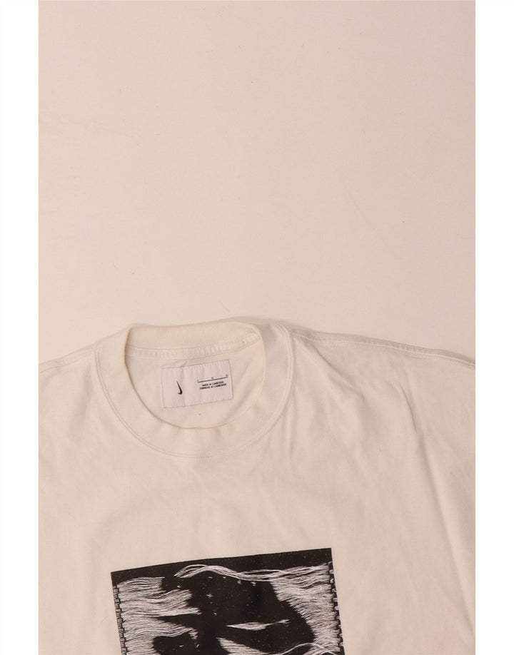 NIKE Camiseta gráfica para hombre Top grande de algodón blanco
