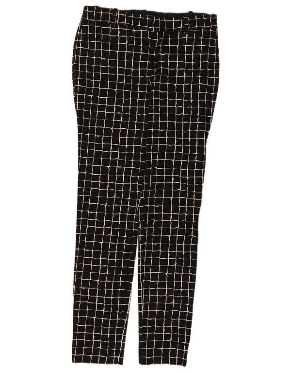 Zara Mujer Pantalón Chino Slim XS W24 L28 Negro Geométrico