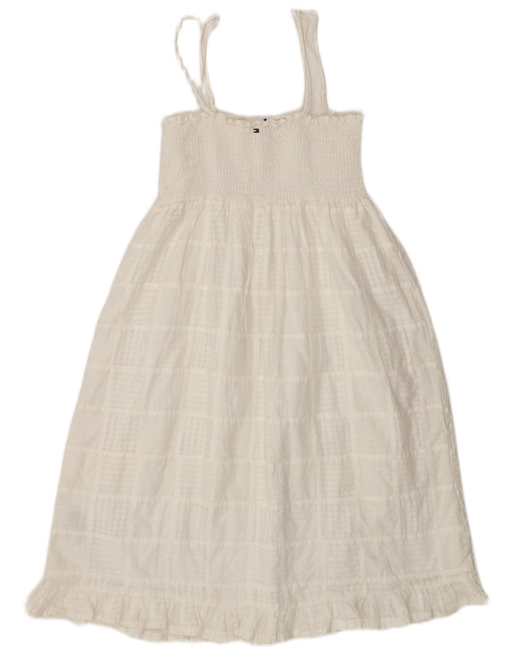 Tommy Hilfiger Vestido de verano para mujer UK 8 Small White Check Cotton