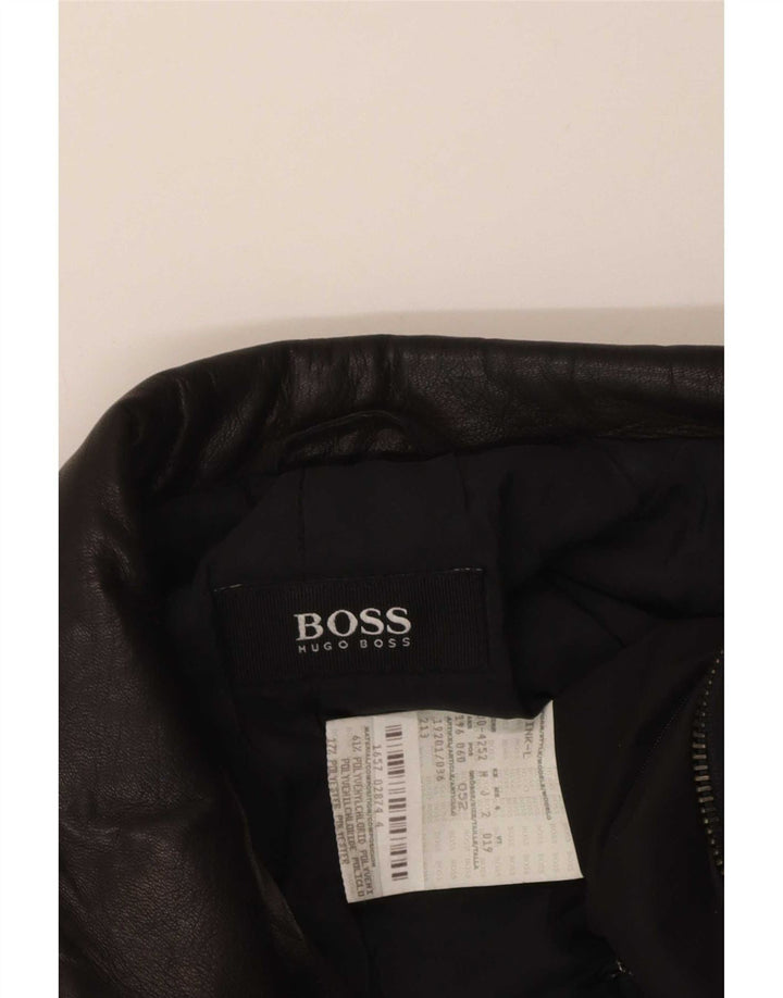 Hugo Boss Abrigo para hombre EU 52 XL Policloruro negro