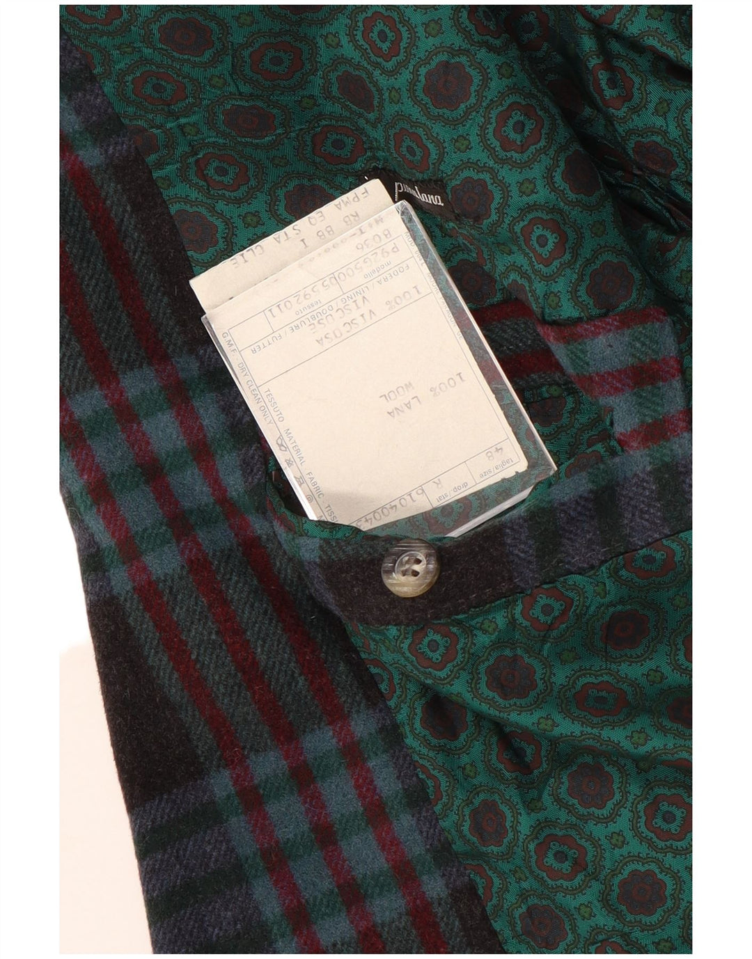 Vintage hombres 2 botones Blazer chaqueta IT 48 medio azul marino comprobar lana