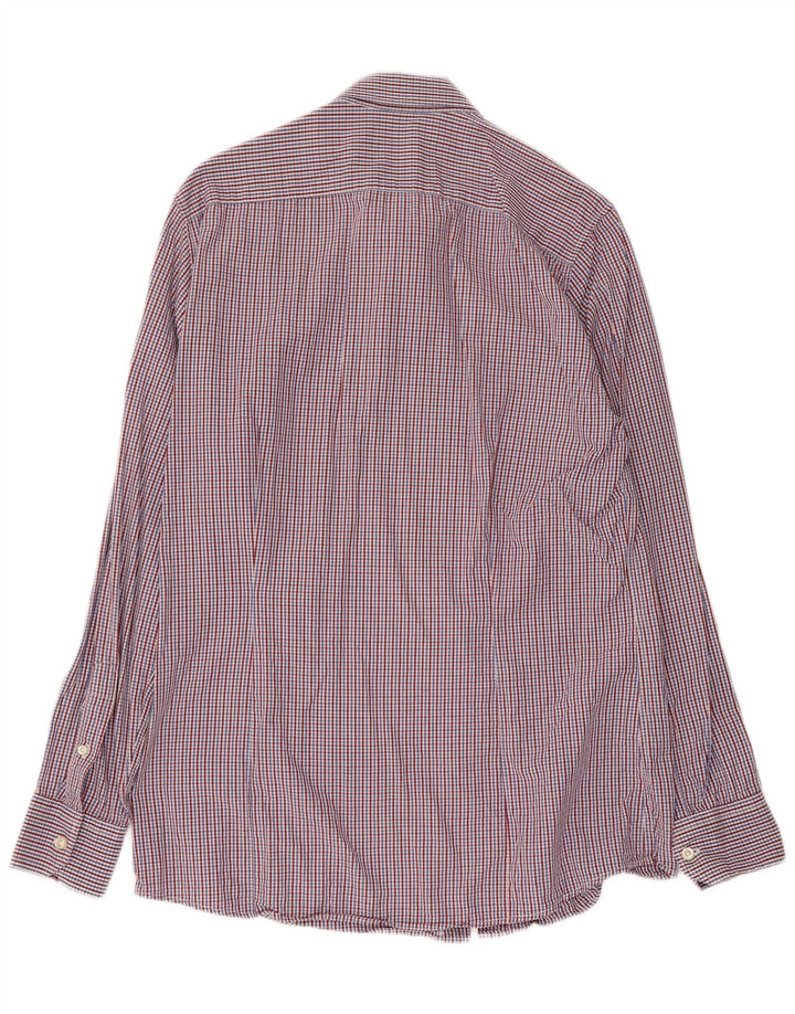 Camisa Benetton Hombre De Algodón A Cuadros Azul Medio