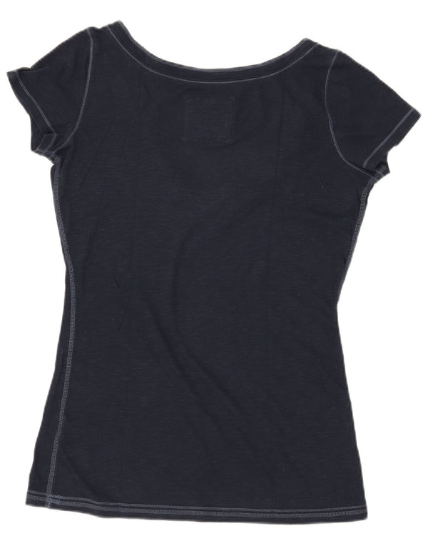 ABERCROMBIE & FITCH Camiseta para mujer Top UK 46 Grande Azul marino moteado