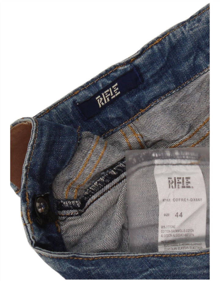 Rifle Jeans ajustados desgastados para mujer IT 44 Medium W34 L30 Algodón azul