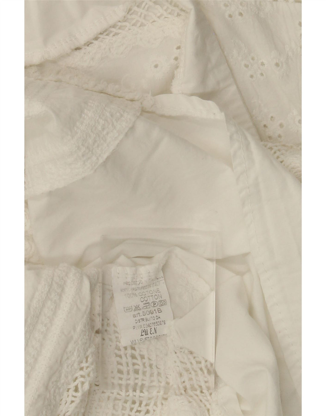 VINTAGE Mujer 3/4 Manga Camisa Blusa Reino Unido 14 Medio Blanco Floral Algodón