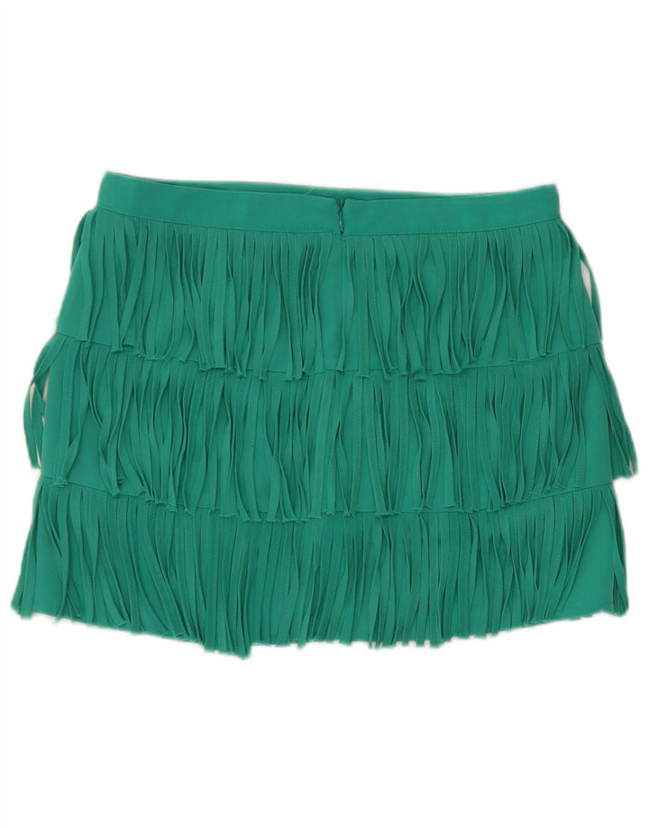 Zara Mujer Mini Falda Mediana W28 Verde Poliéster