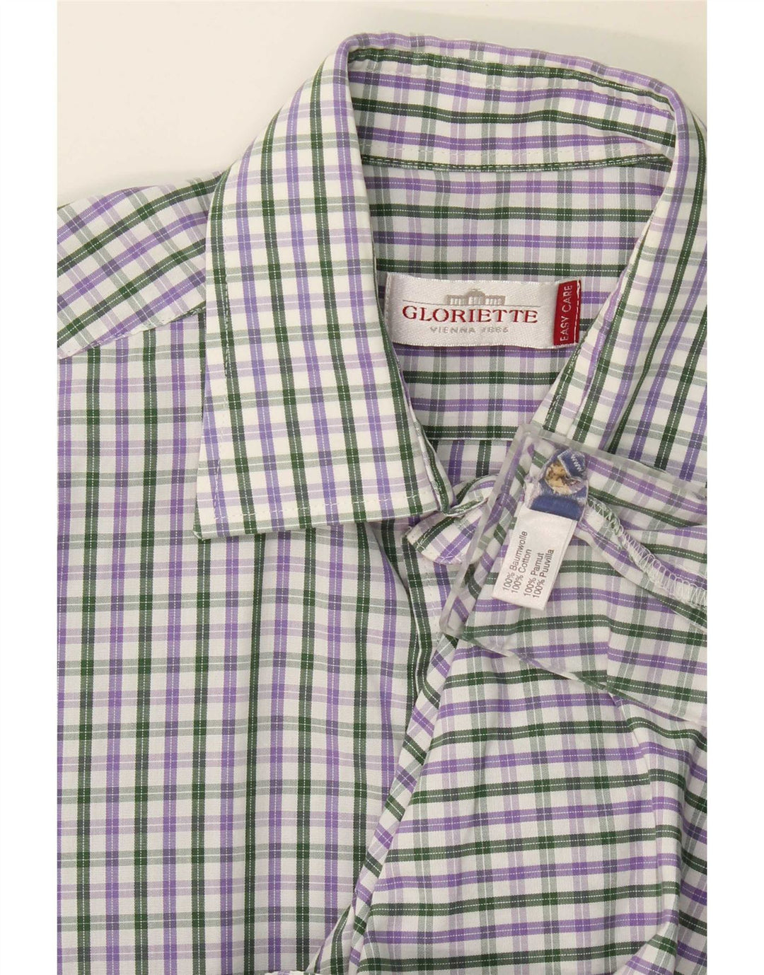 Gloriette Camisa De Manga Corta Para Hombre Algodón De Cuadros Multicolor Mediano