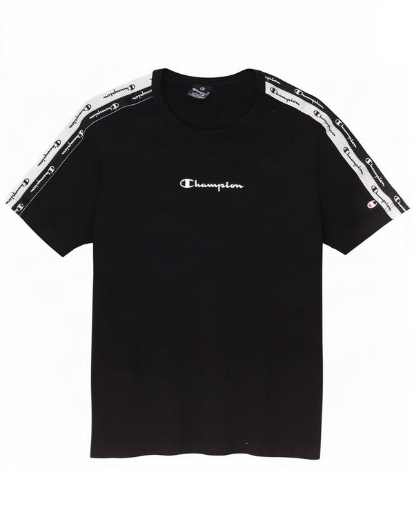 Champion Camiseta gráfica para hombre Top mediano de algodón color block negro