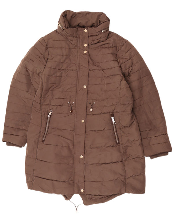 Marks & Spencer Womens Hooded Parka Jacket UK 20 2XL Khaki Polyester
