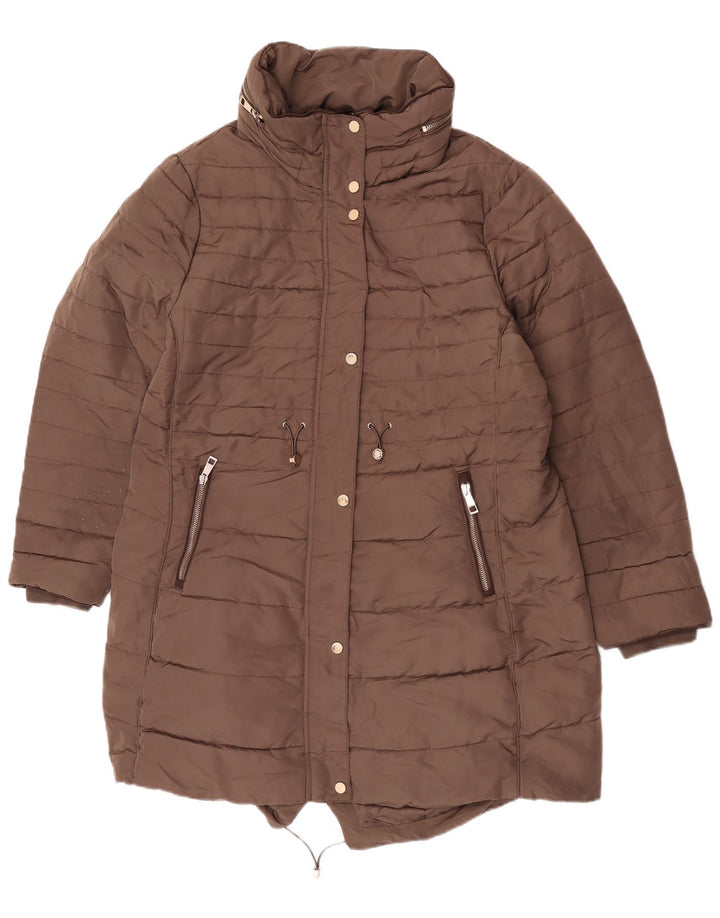Marks & Spencer Chaqueta Parka con Capucha para Mujer UK 20 2XL Caqui Poliéster