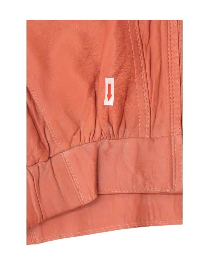 Vintage mujer chaqueta de cuero de gran tamaño EU 40 cuero rosa medio