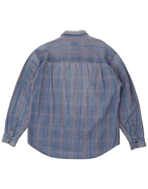 Wrangler Camisa occidental para hombre 2XL Algodón a cuadros azules