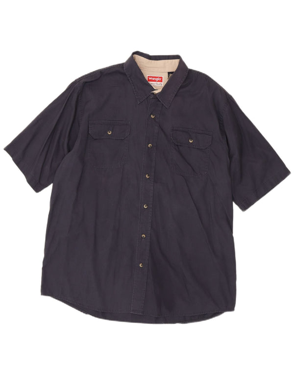 Wrangler Camisa Manga Corta Hombre XL Azul Marino Algodón