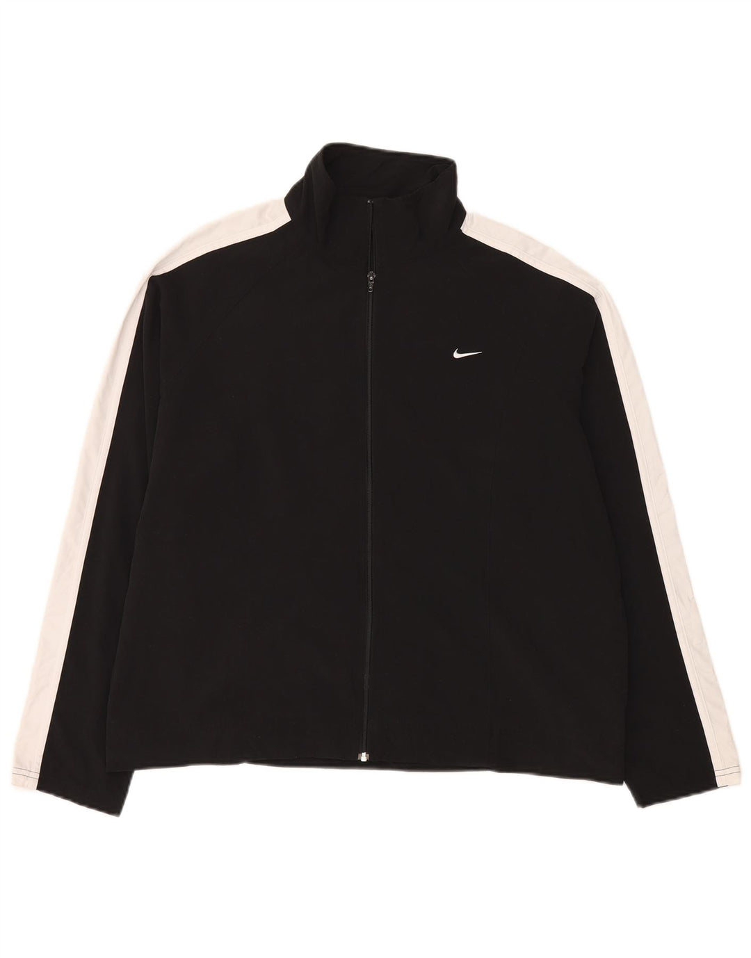 Nike Chaqueta de chándal para mujer US 12/14 Grande Negro Colorblock Poliéster