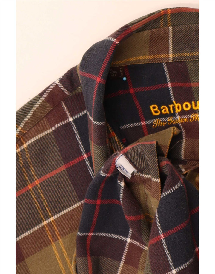 Barbour Camisa De Franela Regular Fit De Algodón A Cuadros Verde Medio |