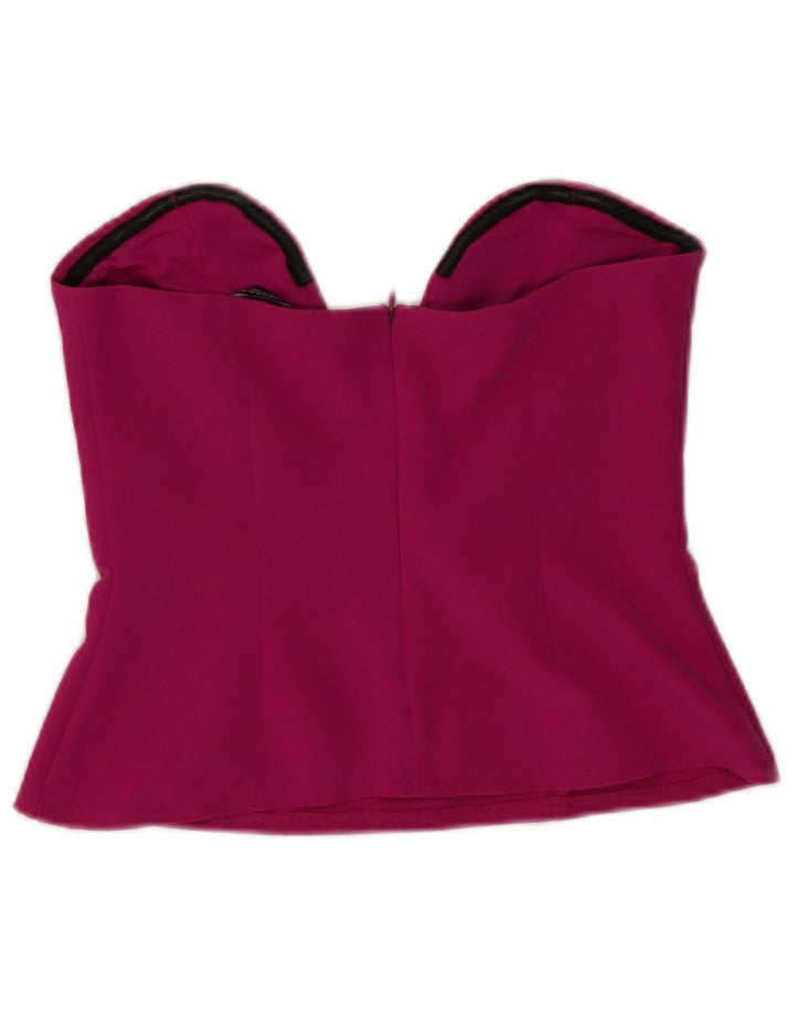 Zara Mujer Top Sin Tirantes UK 42 Medio Púrpura