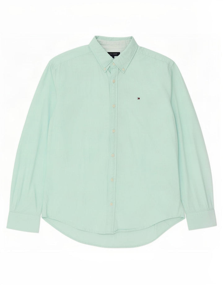 Camisa Tommy Hilfiger Hombre Grande Turquesa Algodón