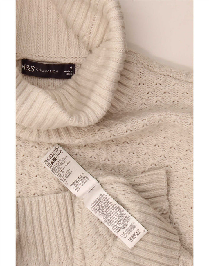 Marks & Spencer Jersey con cuello vuelto para mujer, talla 44, color beige medio