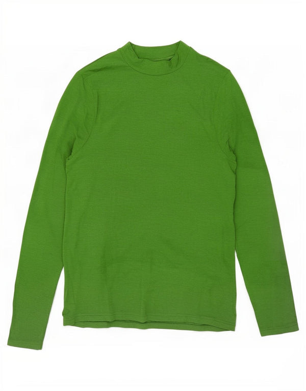 Marks & Spencer Top para Mujer Manga Larga UK 44 Grande Verde Moteado Modal