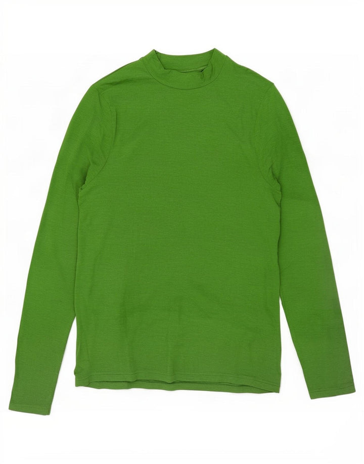 Marks & Spencer Top para Mujer Manga Larga UK 44 Grande Verde Moteado Modal