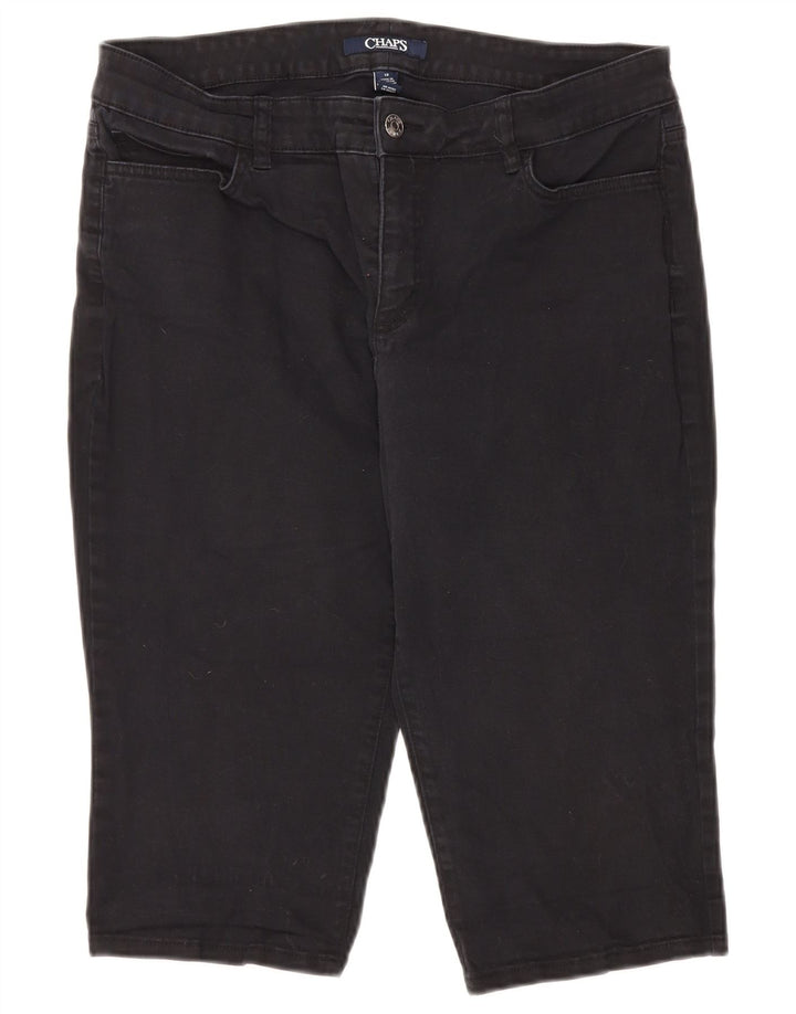 CHAPS Bermudas para mujer US 12 grande W34 algodón negro
