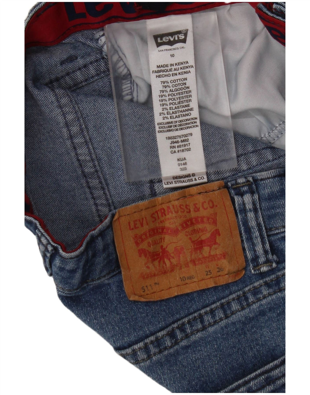 LEVI'S Jeans 511 Slim para niños 9-10 años W25 L26 Algodón azul