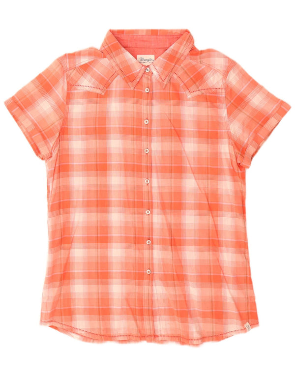 WRANGLER Camisa de manga corta para mujer UK 40 XL Pink Check