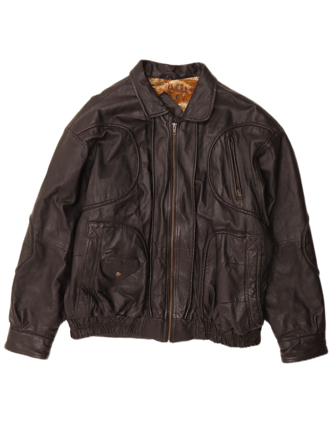 Karlsburg Chaqueta de cuero para hombre IT 54 2XL Cuero negro