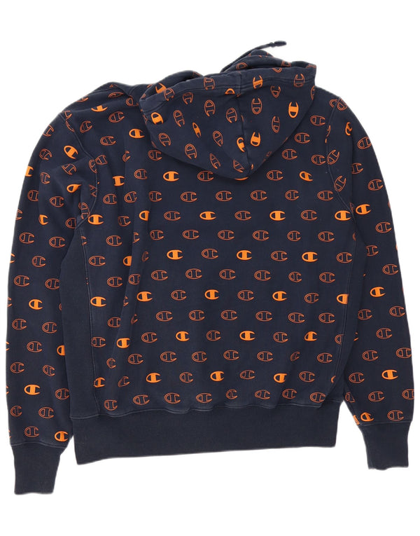 Champion Sudadera con capucha gráfica de tejido inverso para hombre XL Algodón azul marino