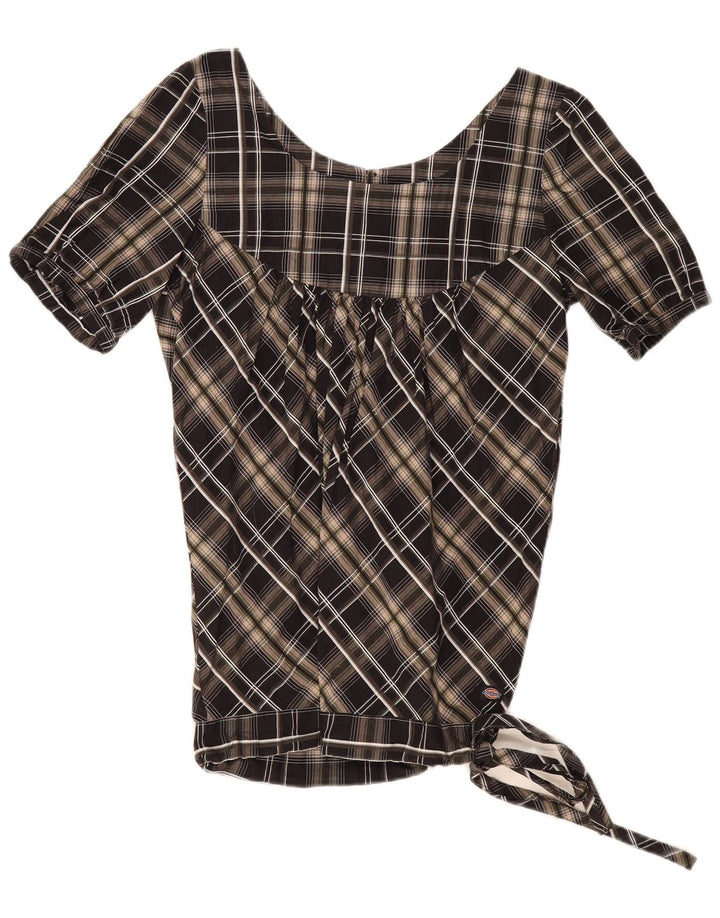 Dickies Blusa para Mujer Top UK 40 Algodón a Cuadros Gris Medio