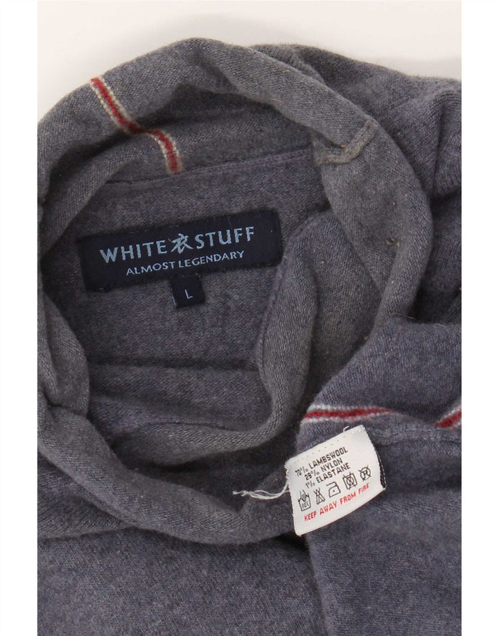 Jersey con cuello vuelto para hombre de lana de cordero azul grande de White Stuff