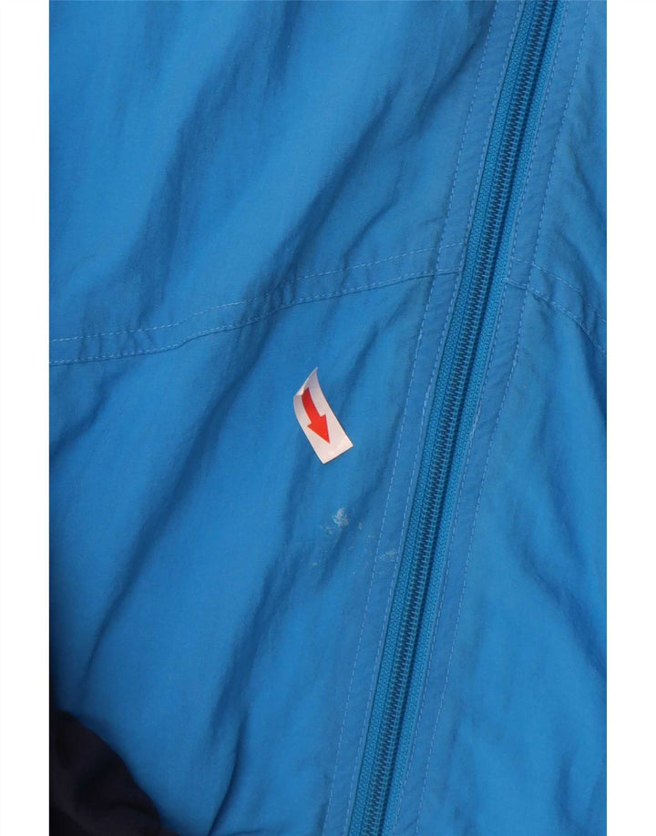 Vintage hombres holgado ajuste chándal top chaqueta medio azul colorblock