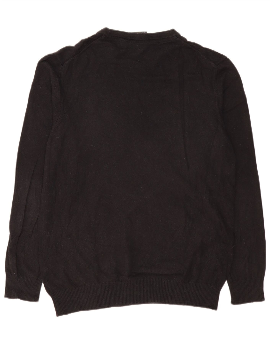 Lyle & Scott Jersey de cuello redondo para hombre de algodón negro mediano
