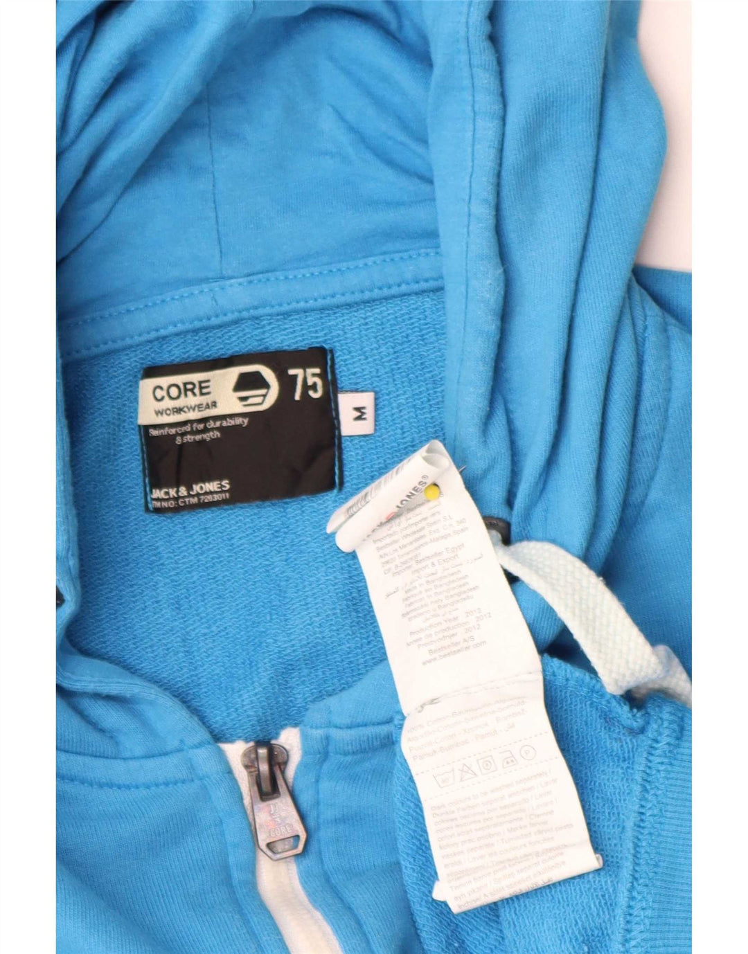 Jack & Jones Hombre Sudadera Con Capucha Y Cremallera Gráfica De Algodón Azul Medio