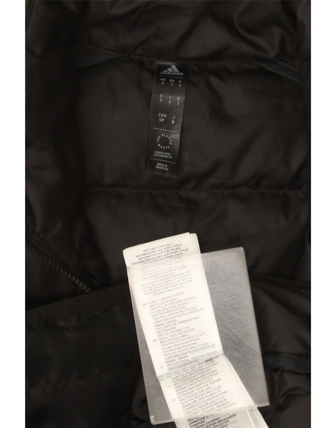 Adidas Chaqueta acolchada para hombre UK 36 Small Negro Poliéster