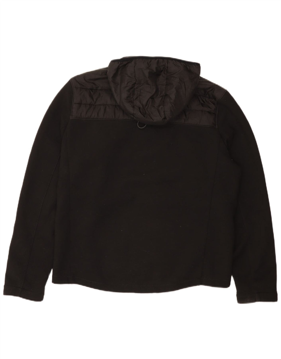 Zara Chaqueta acolchada con capucha para hombre UK 40 Large Algodón negro