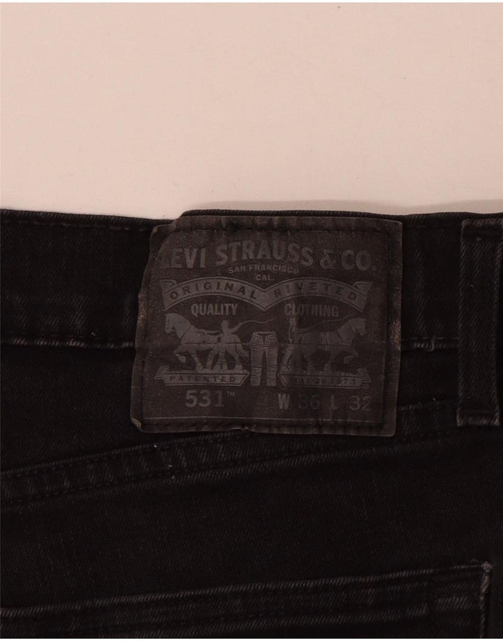 Levi's Hombre 531 Slim Jeans W36 L32 Algodón Negro