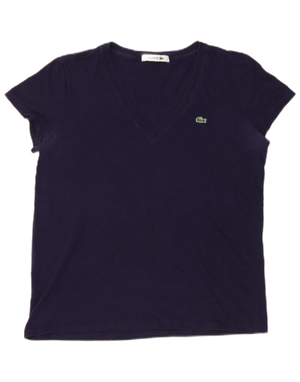 Lacoste Womens T-Shirt Top Size 40 Medium Navy Blue Cotton