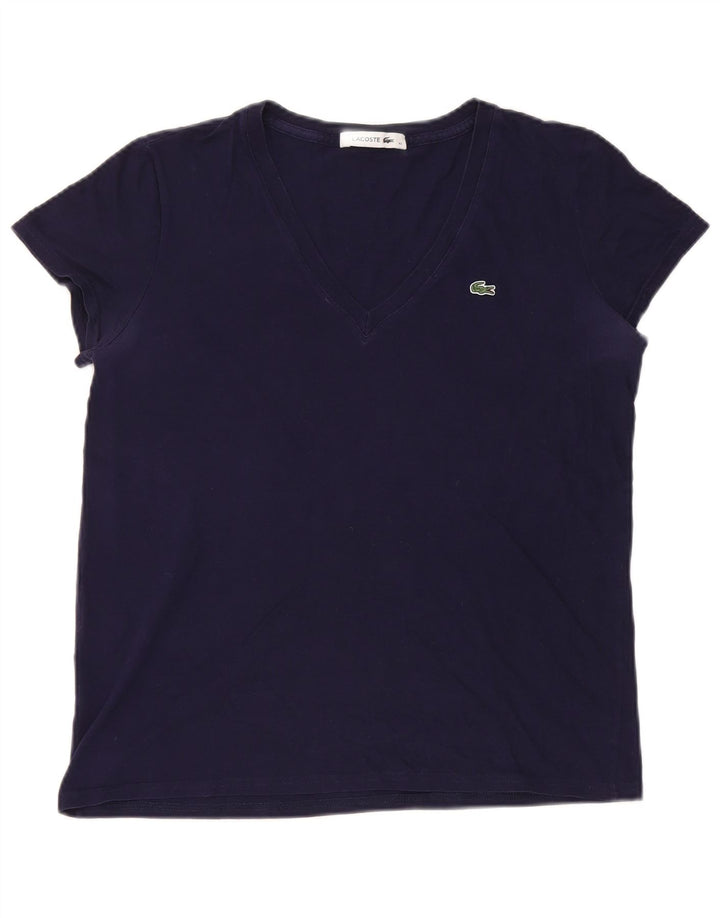 Camiseta Lacoste Mujer Top Talla 40 Mediana Azul Marino Algodón