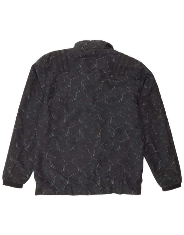 Adidas Mens All Blacks Graphic Chándal Top Chaqueta Pequeño Negro Geométrico