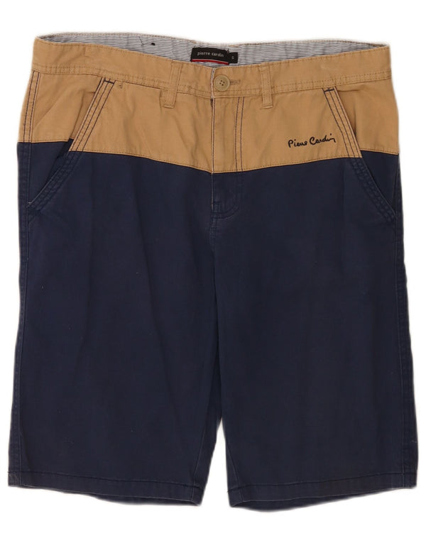 Pierre Cardin Pantalones cortos chinos para hombre Small W29 Azul marino Colorblock Algodón