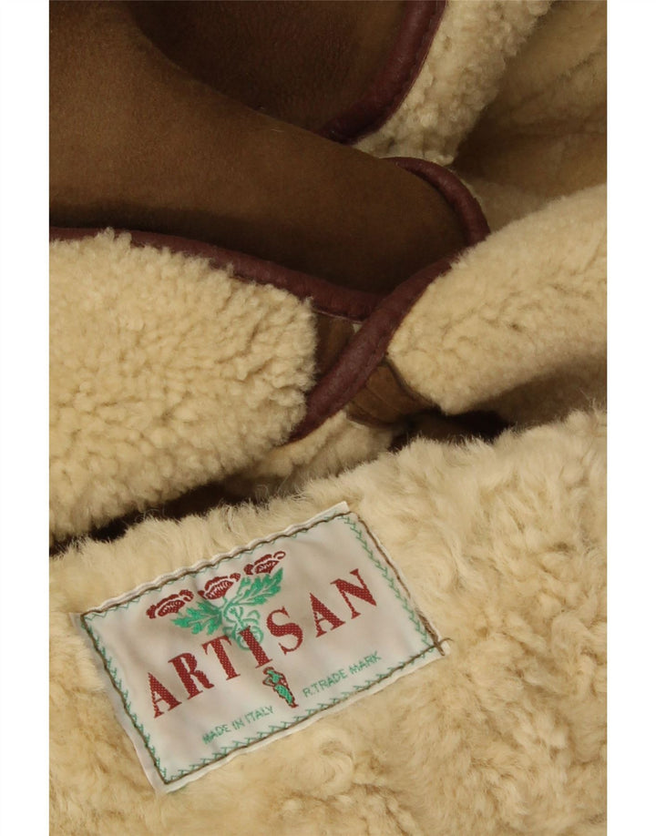Abrigo de piel de oveja Artisan para mujer UK 40 XL Caqui Invierno