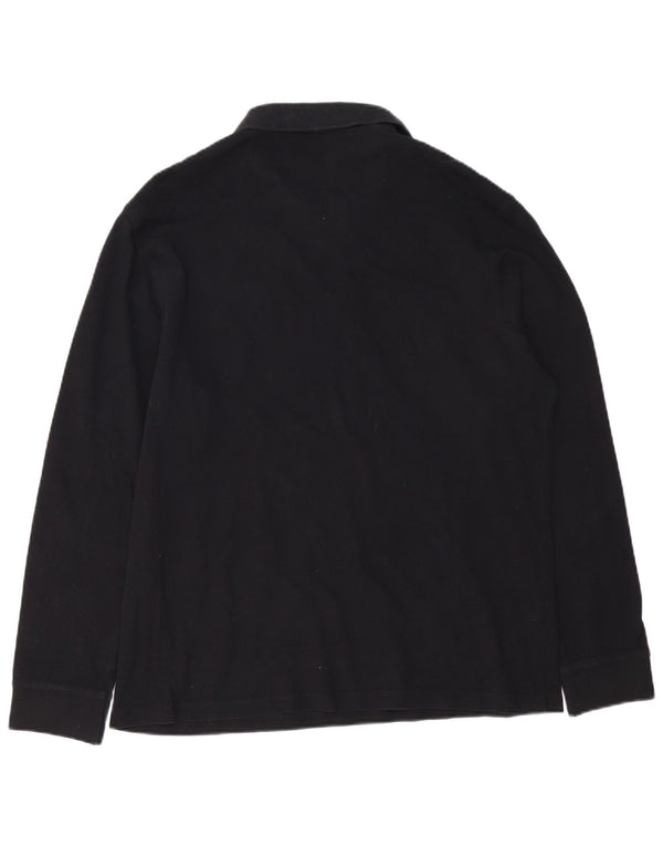 BARBOUR Polo de manga larga para hombre 2XL Algodón negro