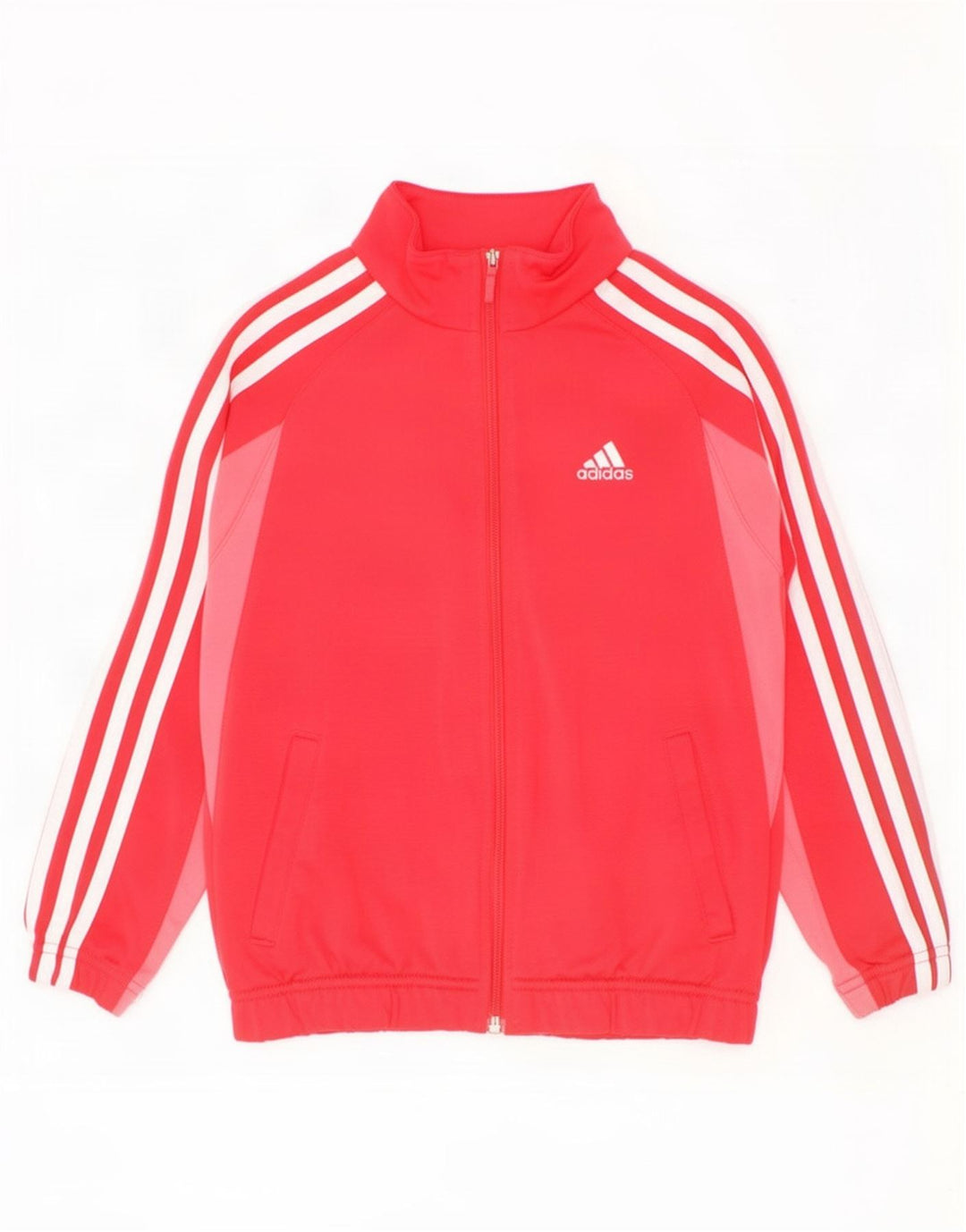 Adidas - Chaqueta de chándal para niña, 7-8 años, color rojo, poliéster