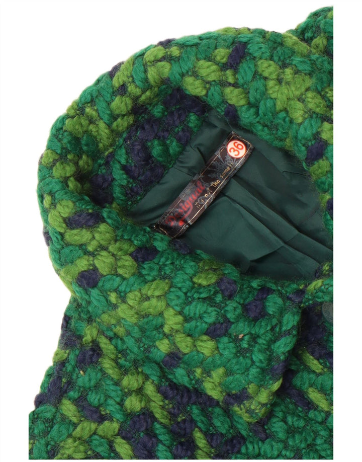 Abrigo de punto Desigual para mujer EU 36 Pequeño verde geométrico