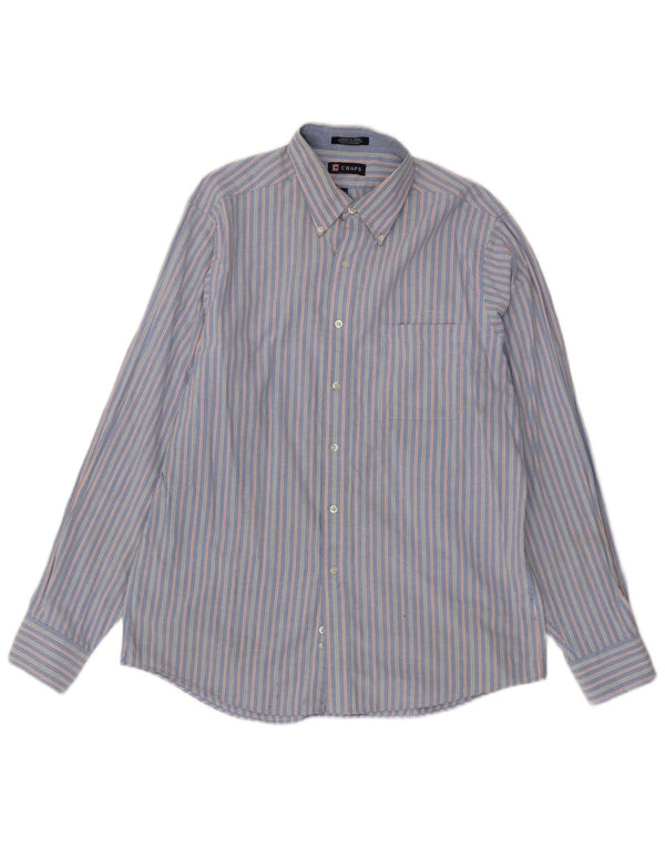Chaps Camisa de ajuste clásico para hombre, talla 16 1/2 grande, algodón a rayas azules