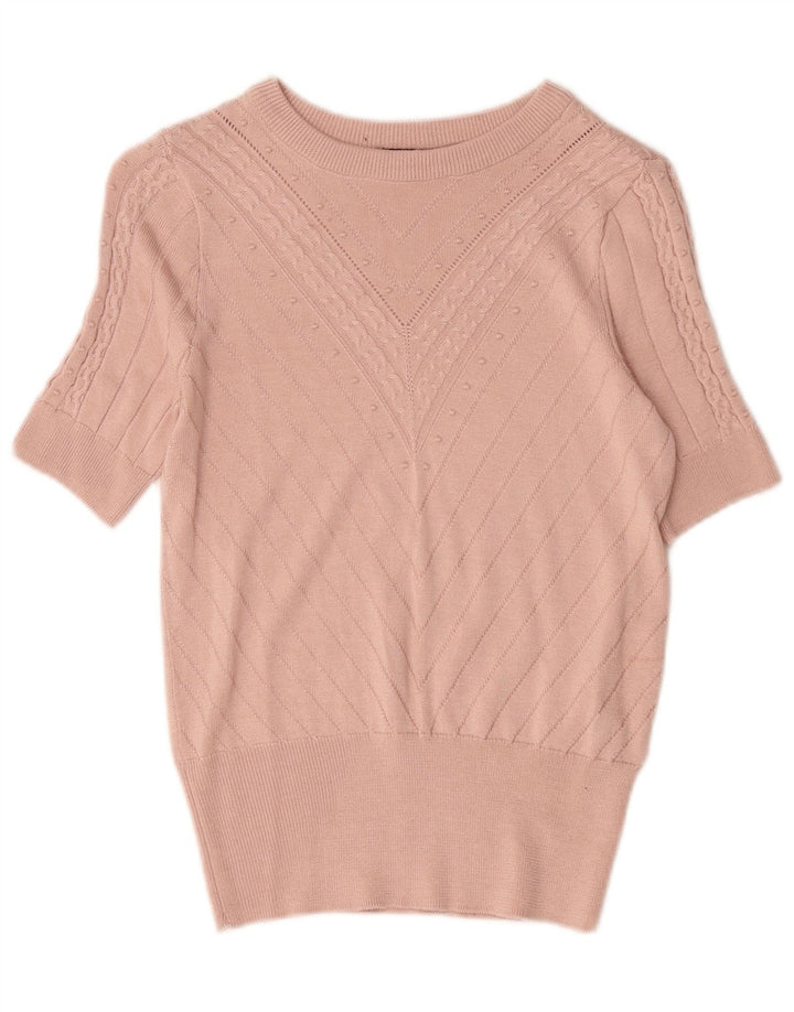 Marks & Spencer Jersey de Cuello Redondo para Mujer UK 8 Small Pink