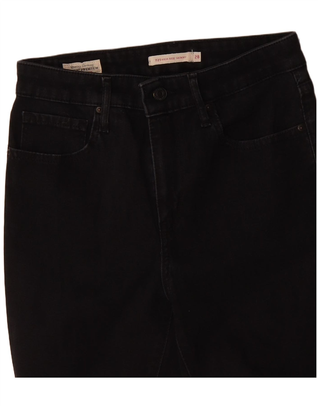LEVI'S Jeans ajustados de talle alto 721 para mujer W28 L28 Algodón negro