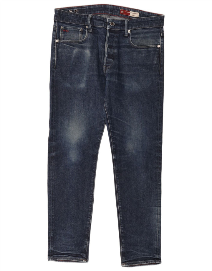 G-Star Hombre 3301 Slim Jeans W34 L32 Algodón Azul